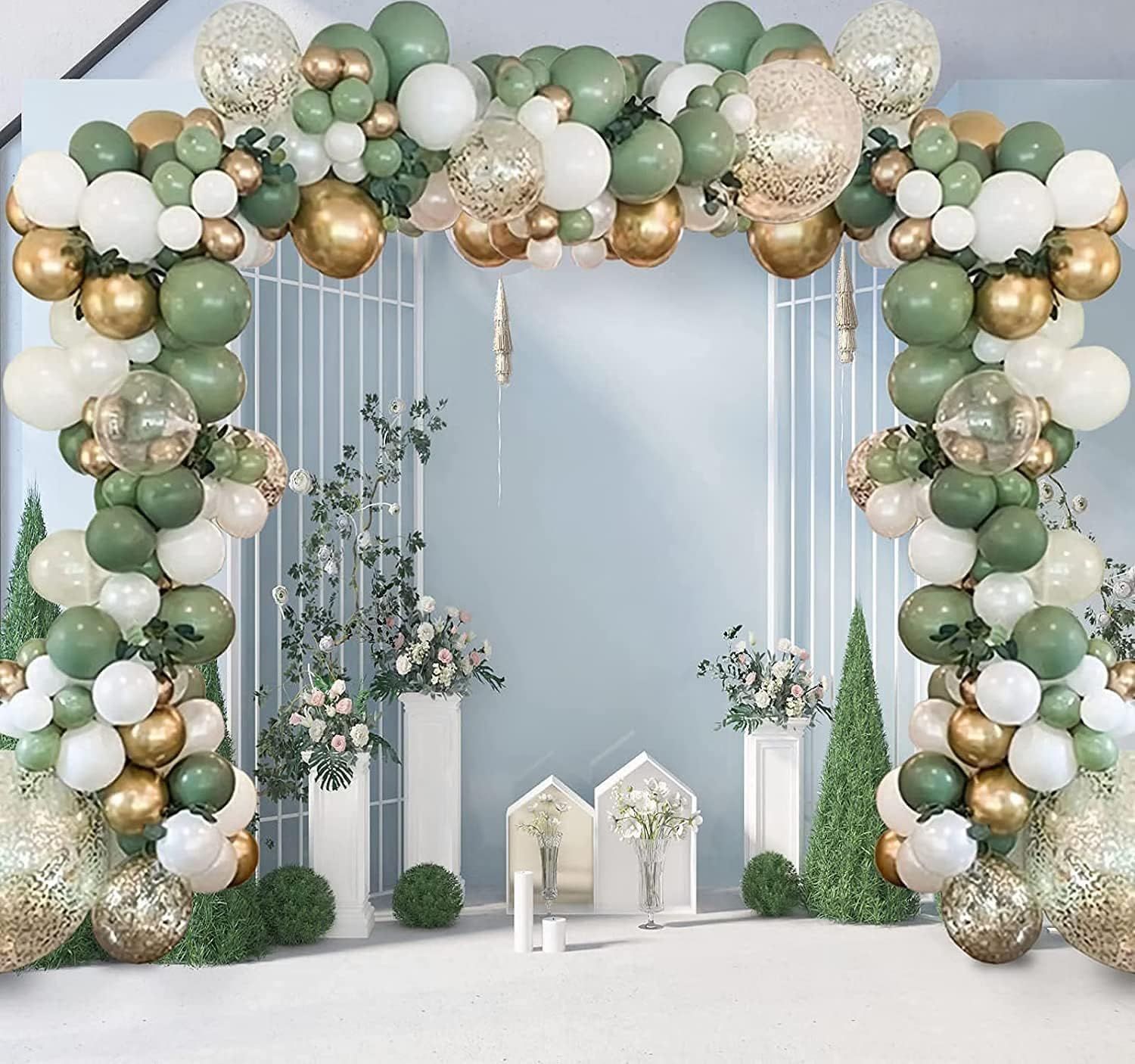 Green and Gold Ready-Made Balloon Displays