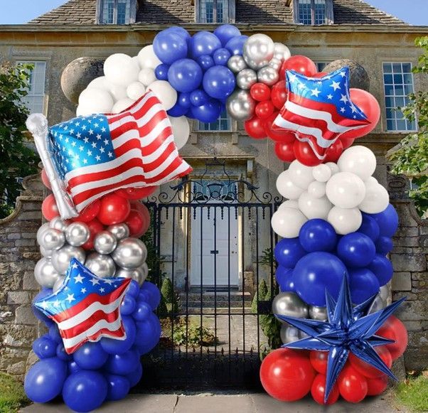 Red White and Blue Ready-Made Balloon Displays