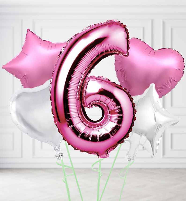 Pink Number Balloons