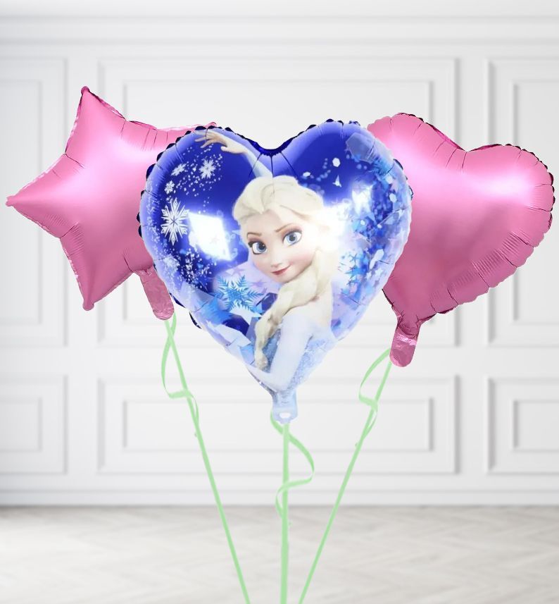 Frozen Heart Balloons, Build a Helium Filled Bunch: Add 2 balloons, Supersize Bunch: No Extras, Colour Theme: Match with Centrepiece