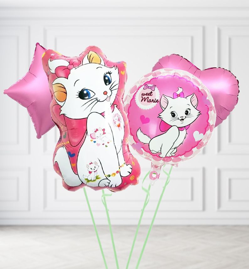 Aristocats Marie Cat Duo Balloons, Supersize Bunch: Marie Cat Duo Balloons, Colour Theme: Pink