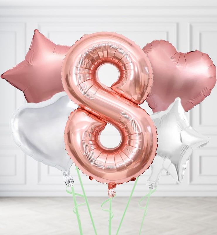 Rose Gold Number Balloons
