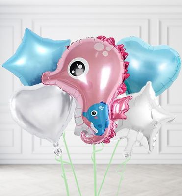 Pink Seahorse Balloons
