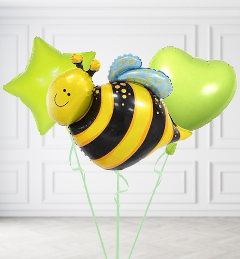 Flying Bee Balloons, Build a Helium Filled Bunch: Add 2 balloons, Supersize Bunch: No Extras, Colour Theme: Match with Centrepiece