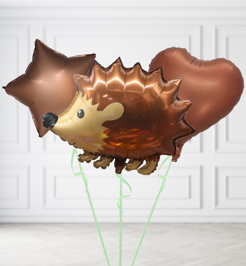 Happy Hedgehog Balloons, Build a Helium Filled Bunch: Add 2 balloons, Supersize Bunch: No Extras, Colour Theme: Match with Centrepiece