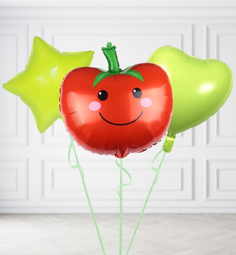 Tomato Balloons, Build a Helium Filled Bunch: Add 2 balloons, Supersize Bunch: No Extras, Colour Theme: Match with Centrepiece