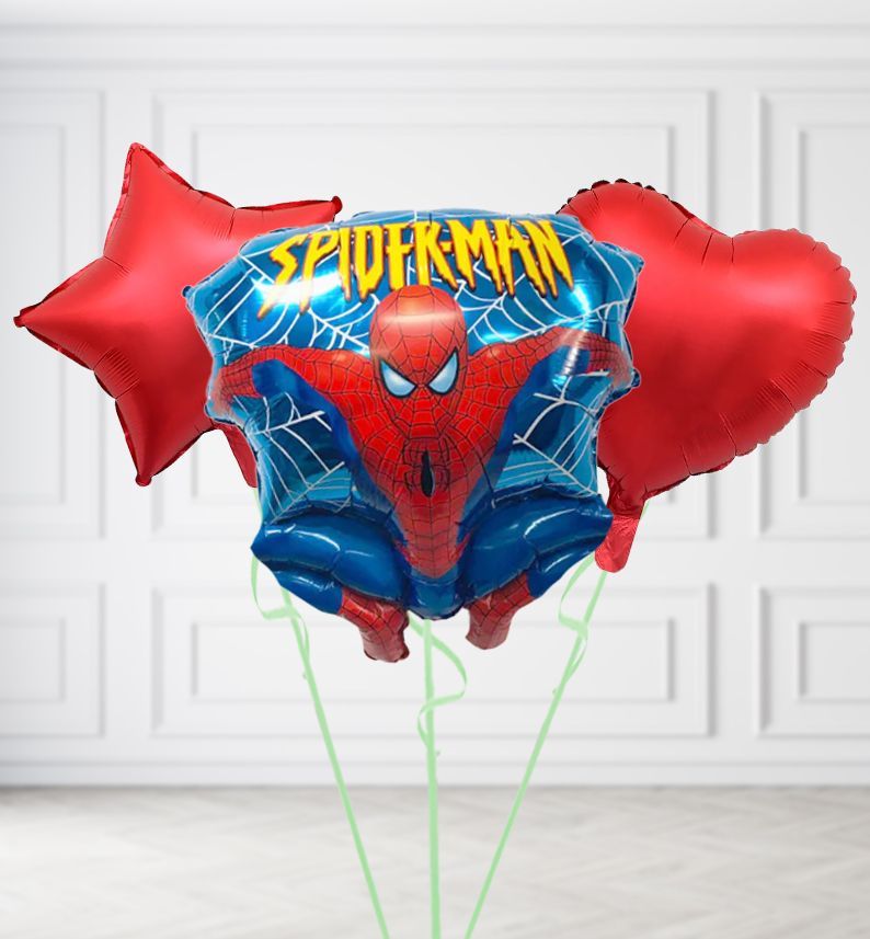 Jumping Spiderman Balloons, Build a Helium Filled Bunch: Add 2 balloons, Supersize Bunch: No Extras, Colour Theme: Match with Centrepiece
