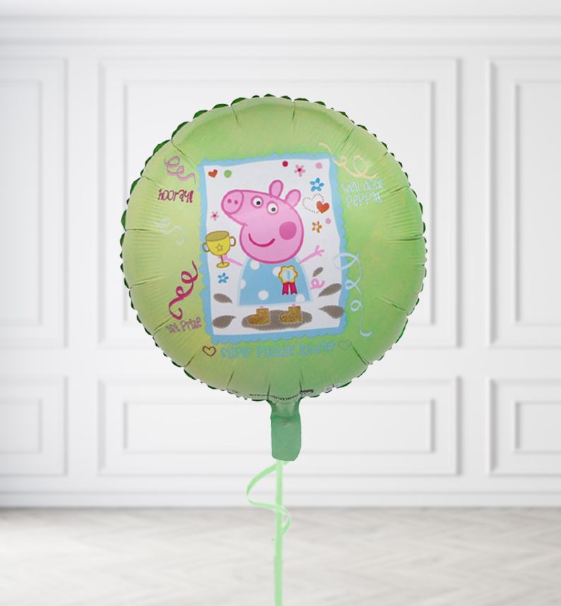 Peppa Pig Green Round Balloons, Build a Helium Filled Bunch: No Extras, Supersize Bunch: No Extras