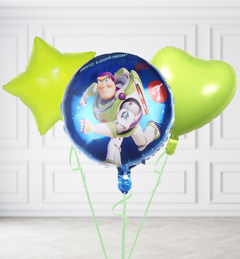 Toy Story Buzz Lightyear Round Balloons, Build a Helium Filled Bunch: Add 2 balloons, Supersize Bunch: No Extras, Colour Theme: Match with Centrepiece