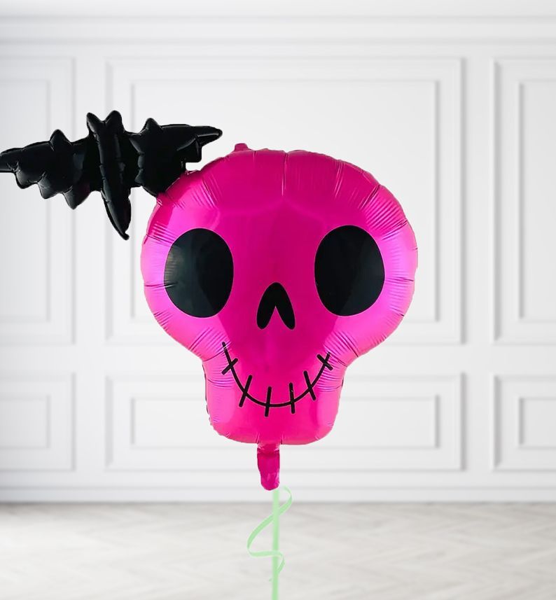 Pink Skull Balloons, Build a Helium Filled Bunch: No Extras, Supersize Bunch: No Extras