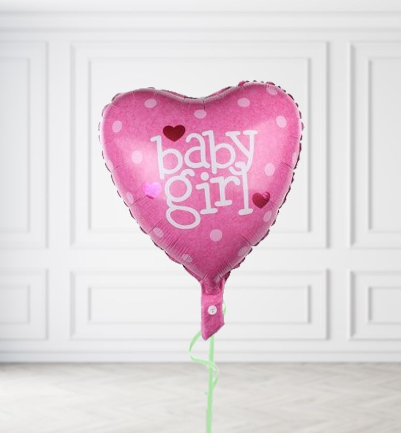 Mid Pink Baby Girl Balloons, Build a Helium Filled Bunch: No Extras, Supersize Bunch: No Extras