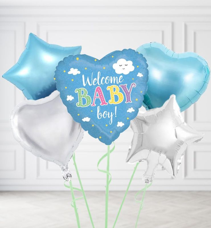 Welcome Baby Boy Balloons