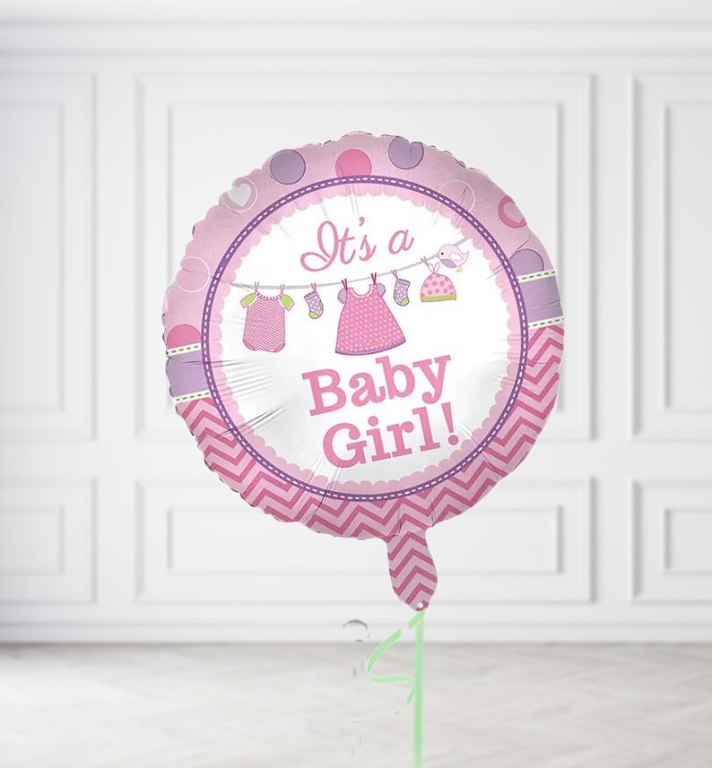 Its a Baby Girl Balloons, Build a Helium Filled Bunch: No Extras, Supersize Bunch: No Extras