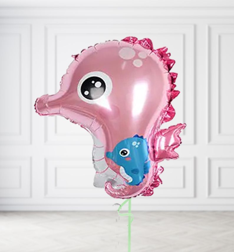 Pink Seahorse Balloons, Build a Helium Filled Bunch: No Extras, Supersize Bunch: No Extras