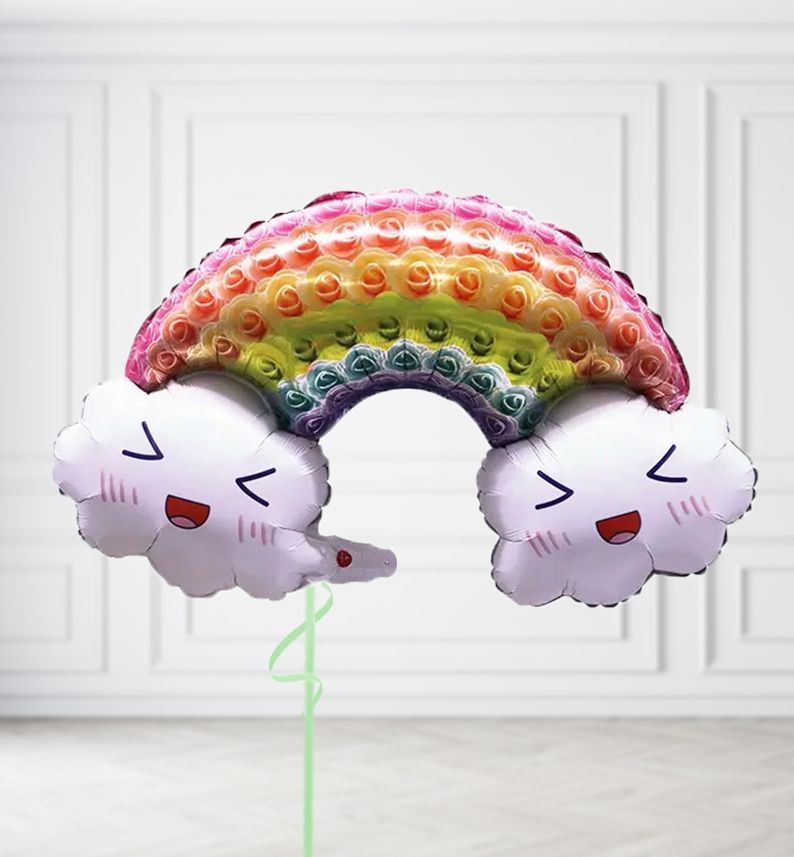 Mega Size Double Cloud Rainbow Balloons, Build a Helium Filled Bunch: No Extras, Supersize Bunch: No Extras