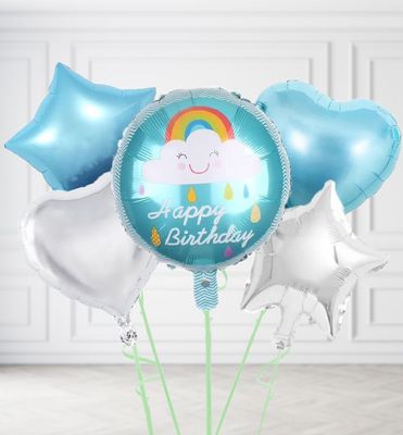 Blue Cloud Happy Birthday Balloons