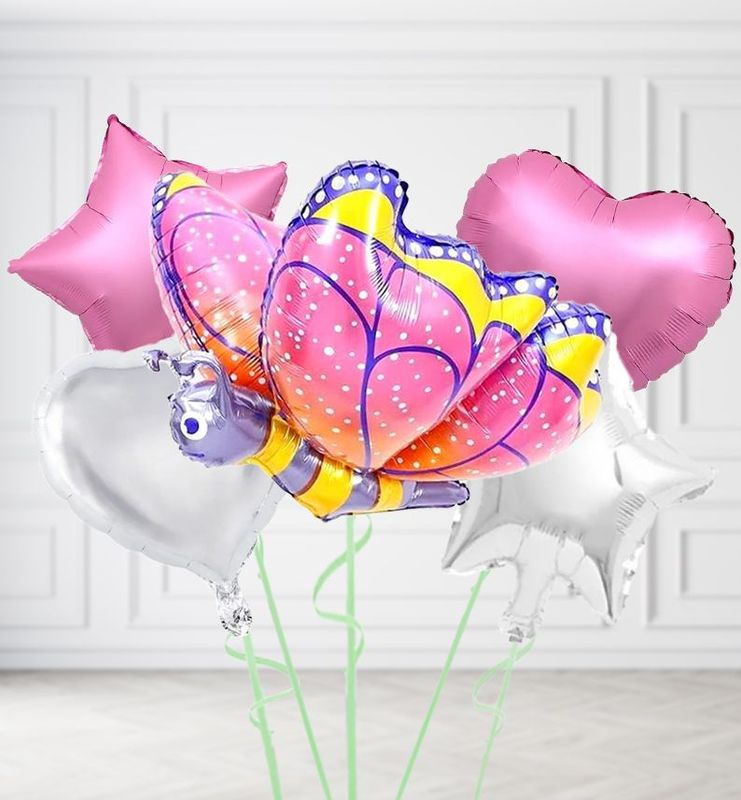 Pink and Purple Butterfly Balloons