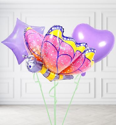 Pink and Purple Butterfly Balloons