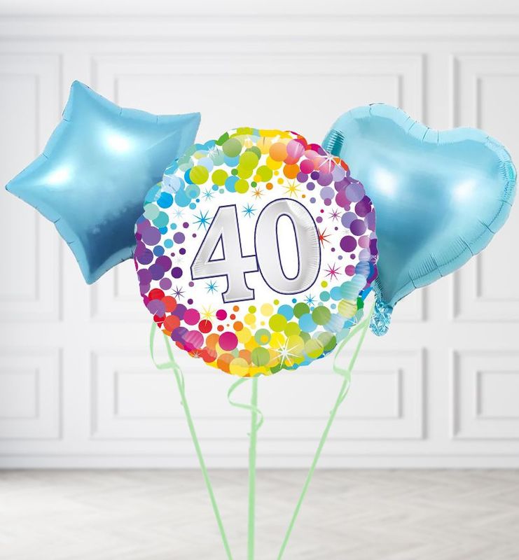 Happy 40th Birthday Confetti Balloons