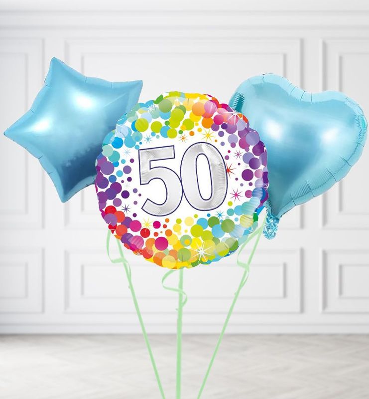 Happy 50th Birthday Confetti Balloons