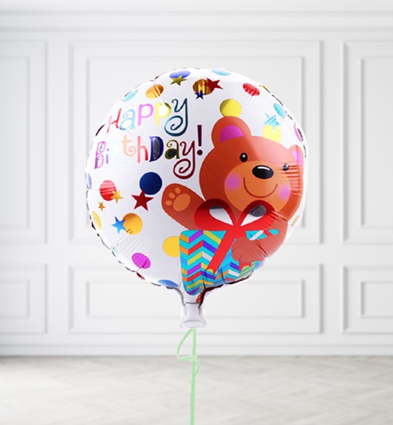 Happy Birthday Bear Balloons, Build a Helium Filled Bunch: No Extras, Supersize Bunch: No Extras