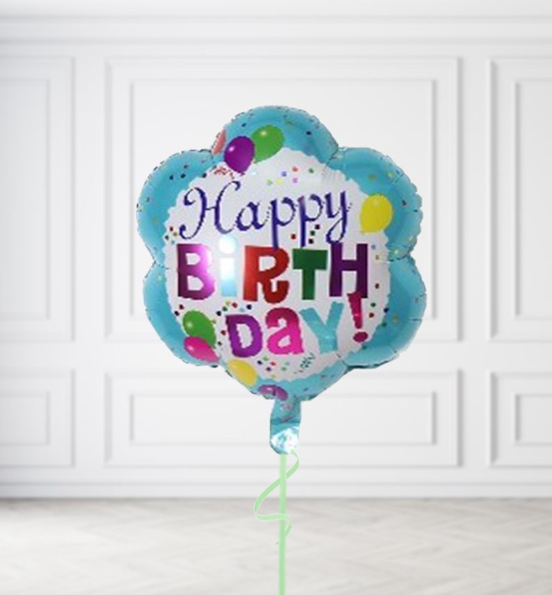 Floral Happy Birthday Flower Balloons, Build a Helium Filled Bunch: No Extras, Supersize Bunch: No Extras