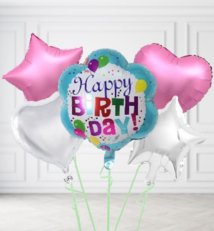 Floral Happy Birthday Flower Balloons