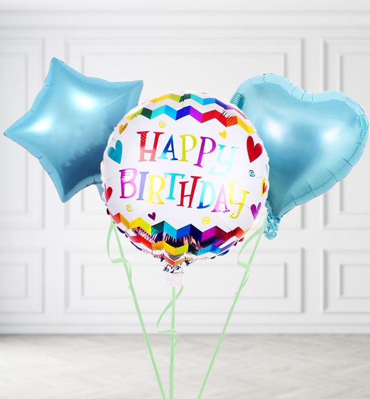 Happy Birthday Zig Zag Balloons