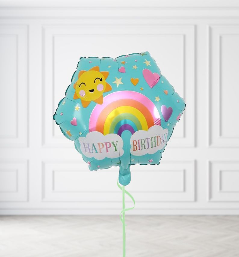 Happy Birthday Rainbow Balloons, Build a Helium Filled Bunch: No Extras, Supersize Bunch: No Extras