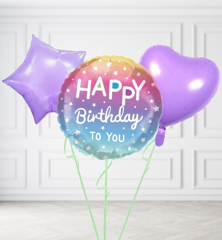 Pastel Happy Birthday Balloons