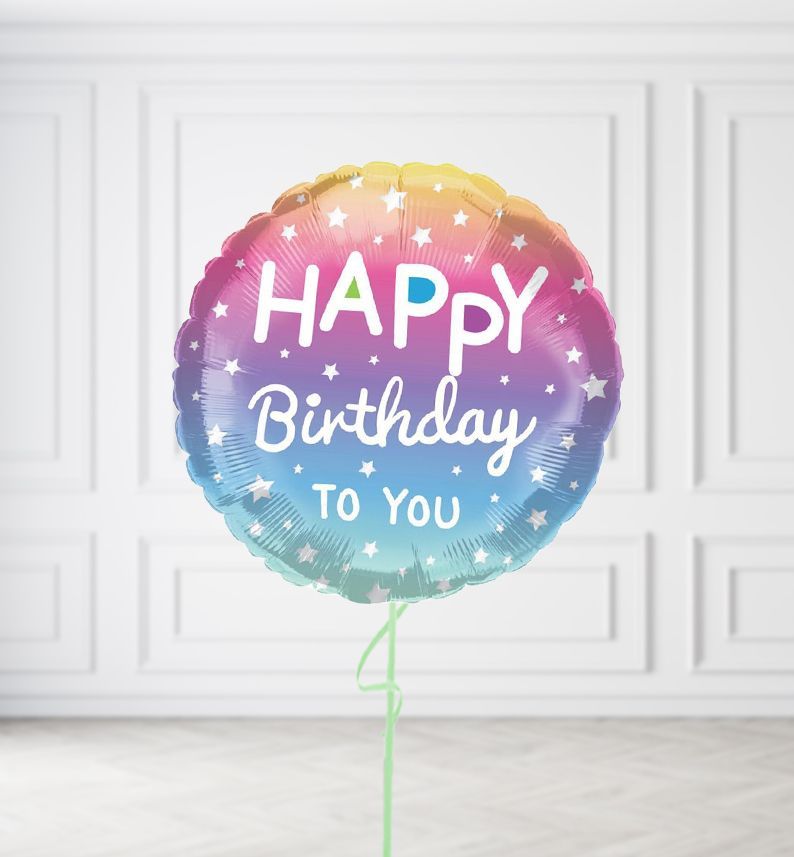 Pastel Happy Birthday Balloons, Build a Helium Filled Bunch: No Extras, Supersize Bunch: No Extras