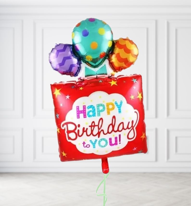 Red Happy Birthday Balloons, Build a Helium Filled Bunch: No Extras, Supersize Bunch: No Extras