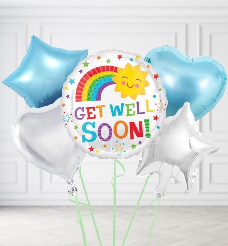 Get Well Soon Rainbow and Sunshine Balloons