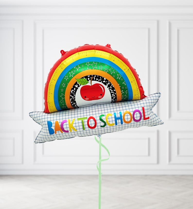 Back to School Rainbow Balloons, Build a Helium Filled Bunch: No Extras, Supersize Bunch: No Extras
