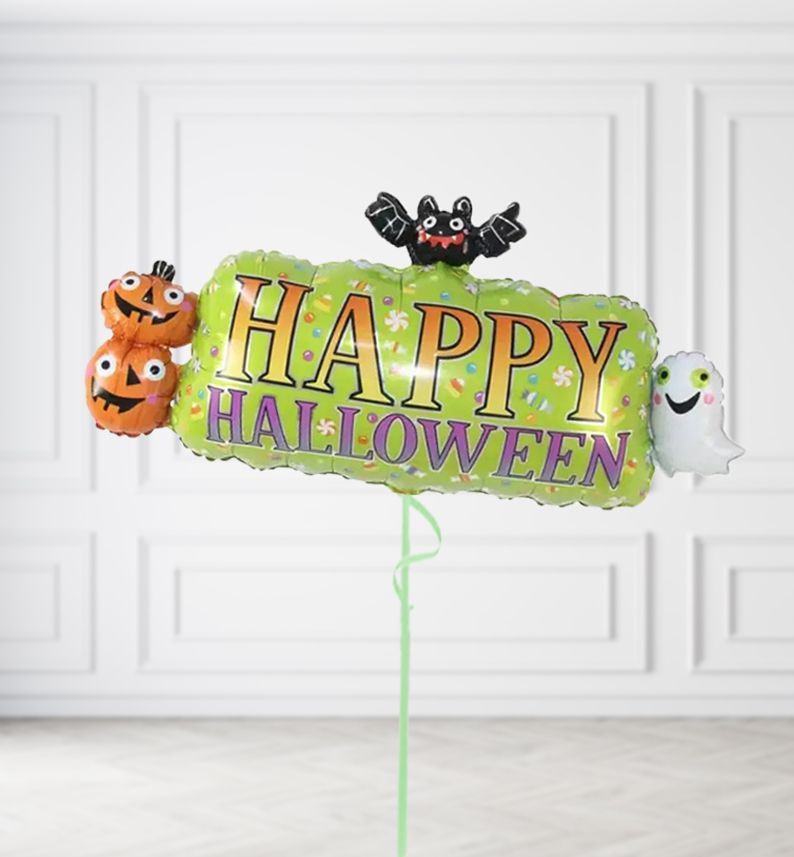 XL Happy Halloween Banner Balloons, Build a Helium Filled Bunch: No Extras, Supersize Bunch: No Extras