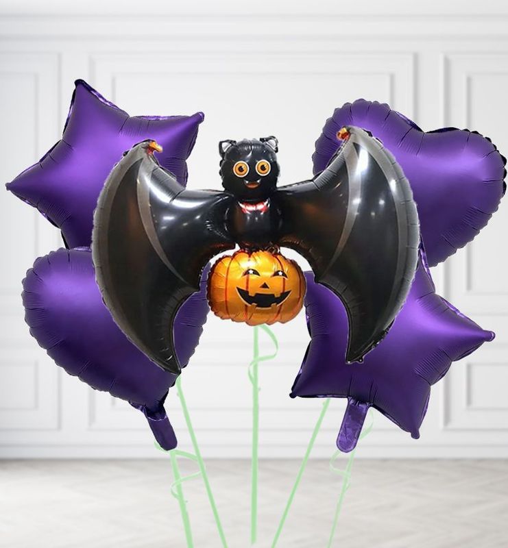 Flying Bat with Pumpkin Balloons Flying Bat with Pumpkin Balloons