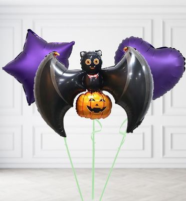 Flying Bat with Pumpkin Balloons