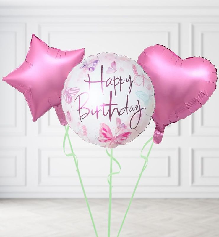 Happy Birthday Butterflies Balloons