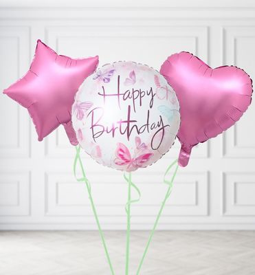 Happy Birthday Butterflies Balloons