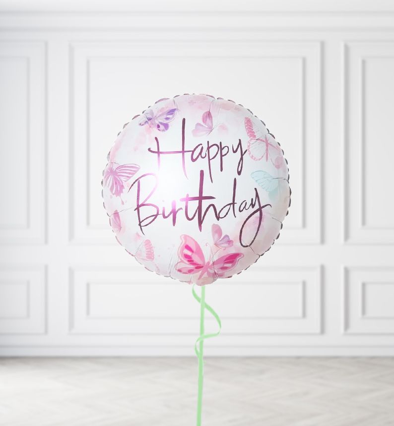 Happy Birthday Butterflies Balloons, Build a Helium Filled Bunch: No Extras, Supersize Bunch: No Extras