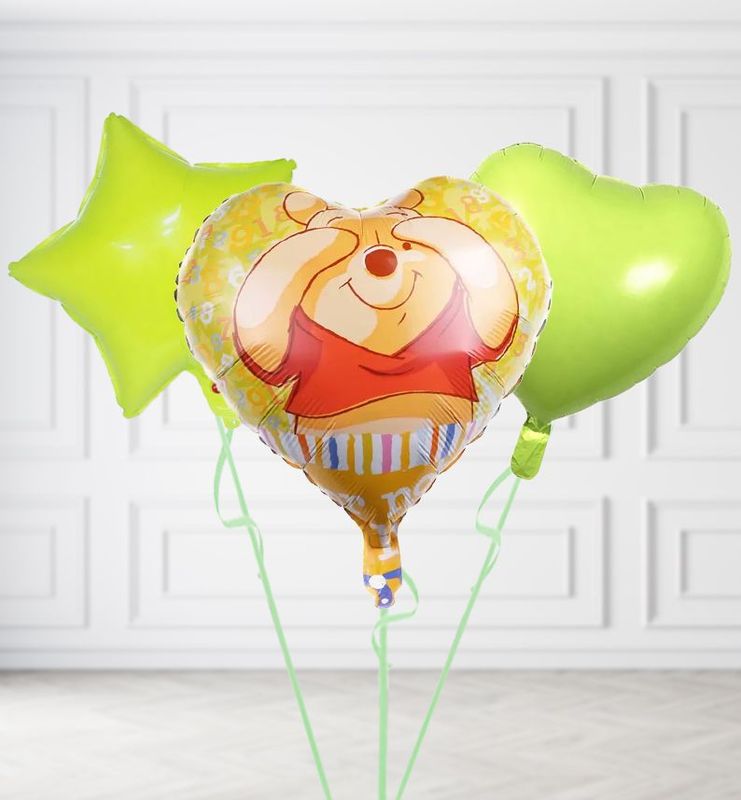 Pooh Bear Heart Balloons