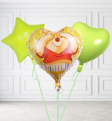 Pooh Bear Heart Balloons