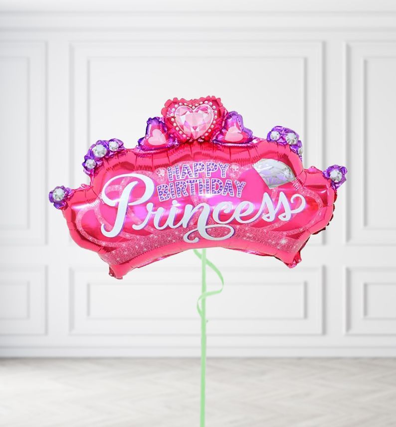 Happy Birthday Princess Balloons, Build a Helium Filled Bunch: No Extras, Supersize Bunch: No Extras