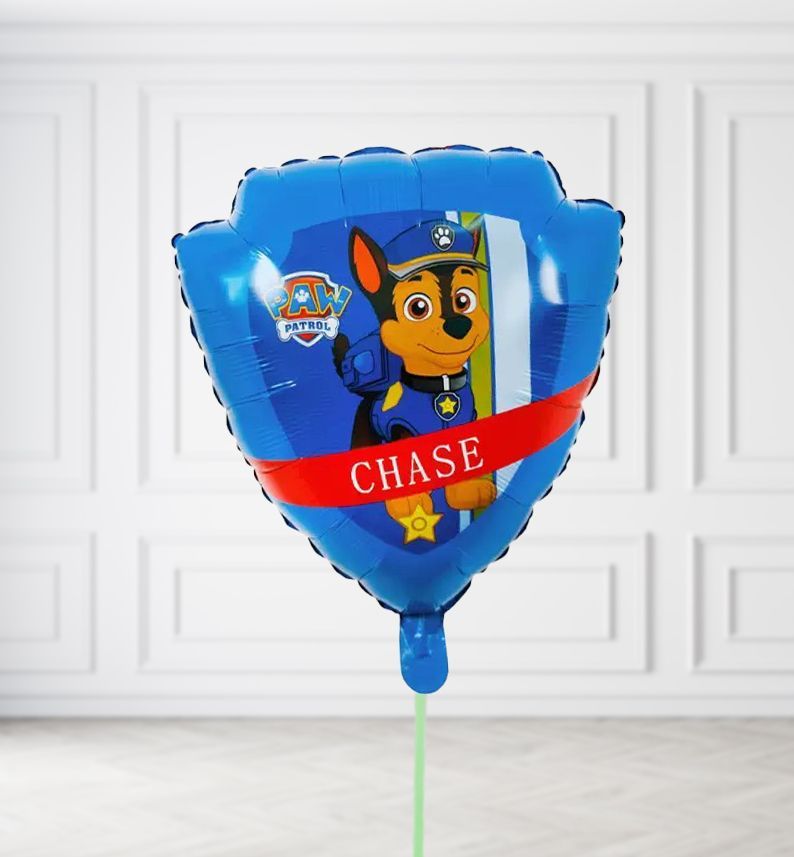 Paw Patrol Chase Shield Balloons, Build a Helium Filled Bunch: No Extras, Supersize Bunch: No Extras