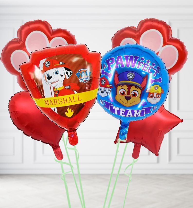 Paw Patrol Marshall Red Collection Balloons, Build a Helium Filled Bunch: Paw Patrol Collection Balloon Bunch, Colour Theme: Red