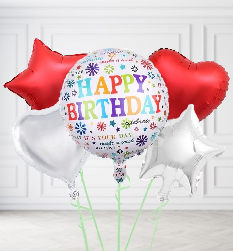 Happy Birthday Fireworks Balloons