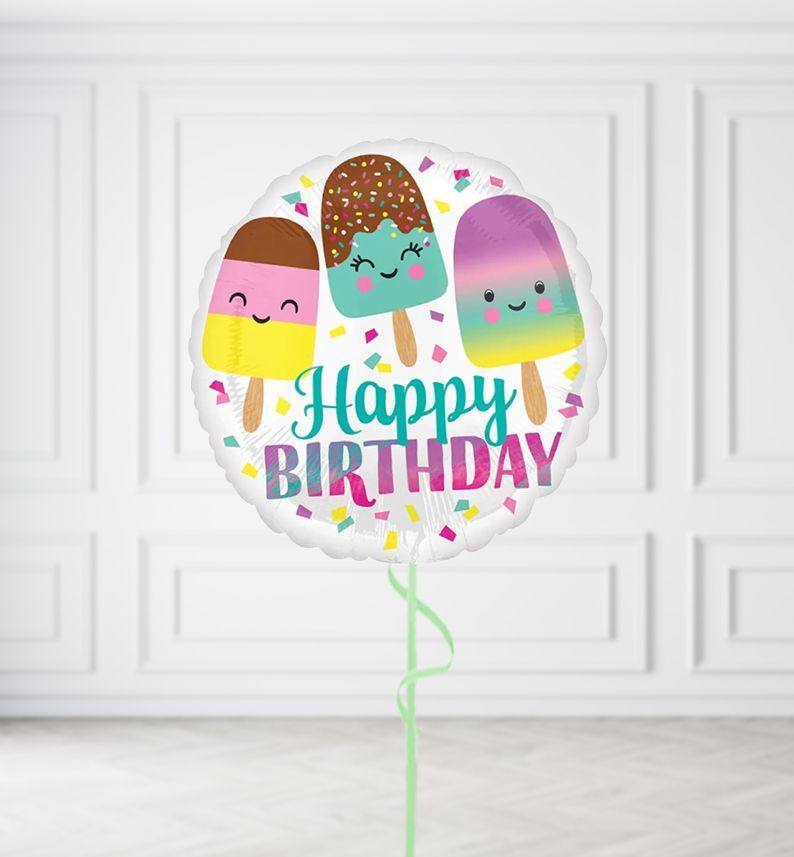 Happy Birthday Ice Lollies Balloons, Build a Helium Filled Bunch: No Extras, Supersize Bunch: No Extras