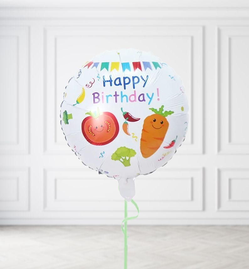Happy Birthday Veg Balloons, Build a Helium Filled Bunch: No Extras, Supersize Bunch: No Extras