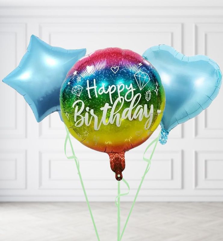 Shimmering Happy Birthday Balloons Shimmering Happy Birthday Balloons