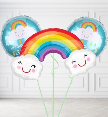 XXL Double Cloud and Rainbow Balloons
